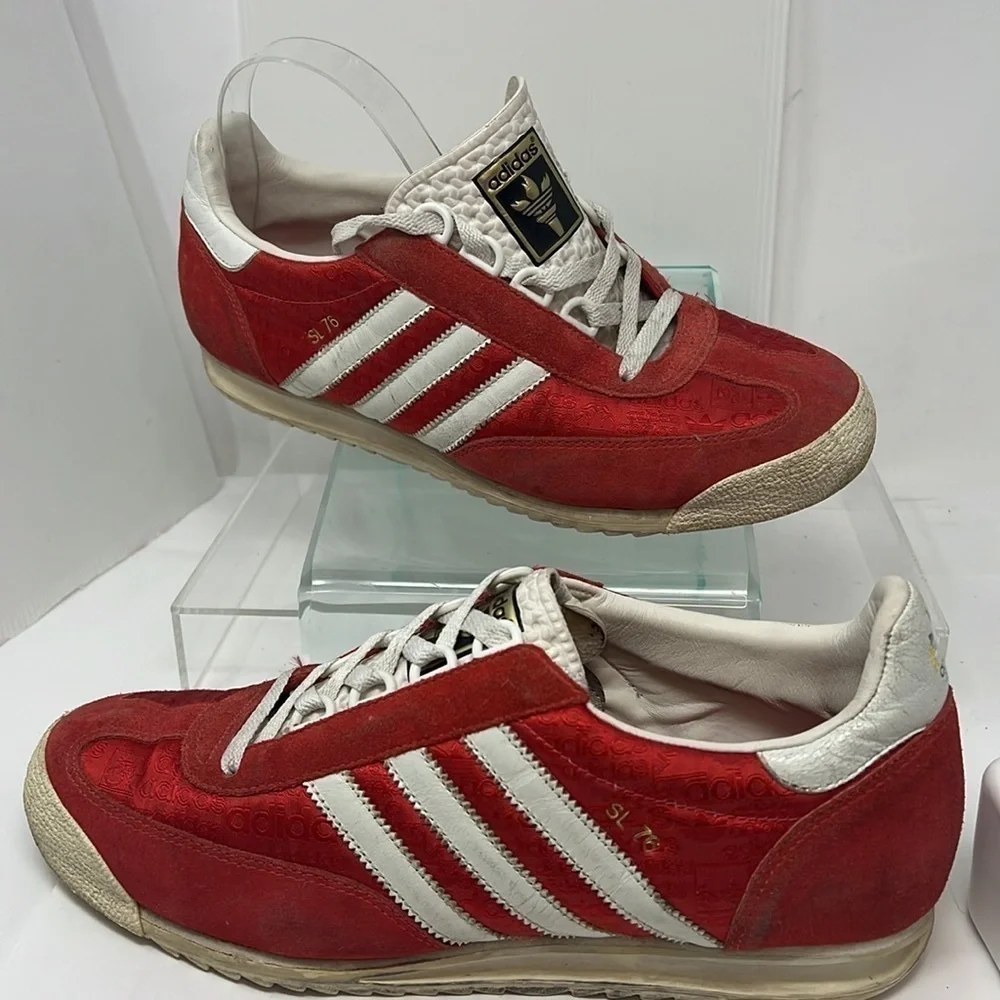 Men’s Adidas Sz 9 Red White SL 76 Munich 72 Rare 2008 Samba Athletic Track Shoes